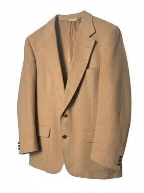 Vintage 80's Barrister Men's 42R 100% Camel Hair Two Button Blazer Sport Coat